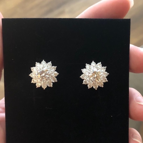 Cubic Zirconia Stud Earrings - Picture 1 of 3